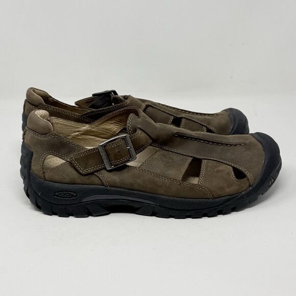 Keen Fisherman Sandals Mens 12 Brown Leather Buckle Strap Closed Toe Hiking main image 8